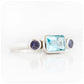 Topaz and Tanzanite Trilogy Ring in Silver - Victoria's Jewellery