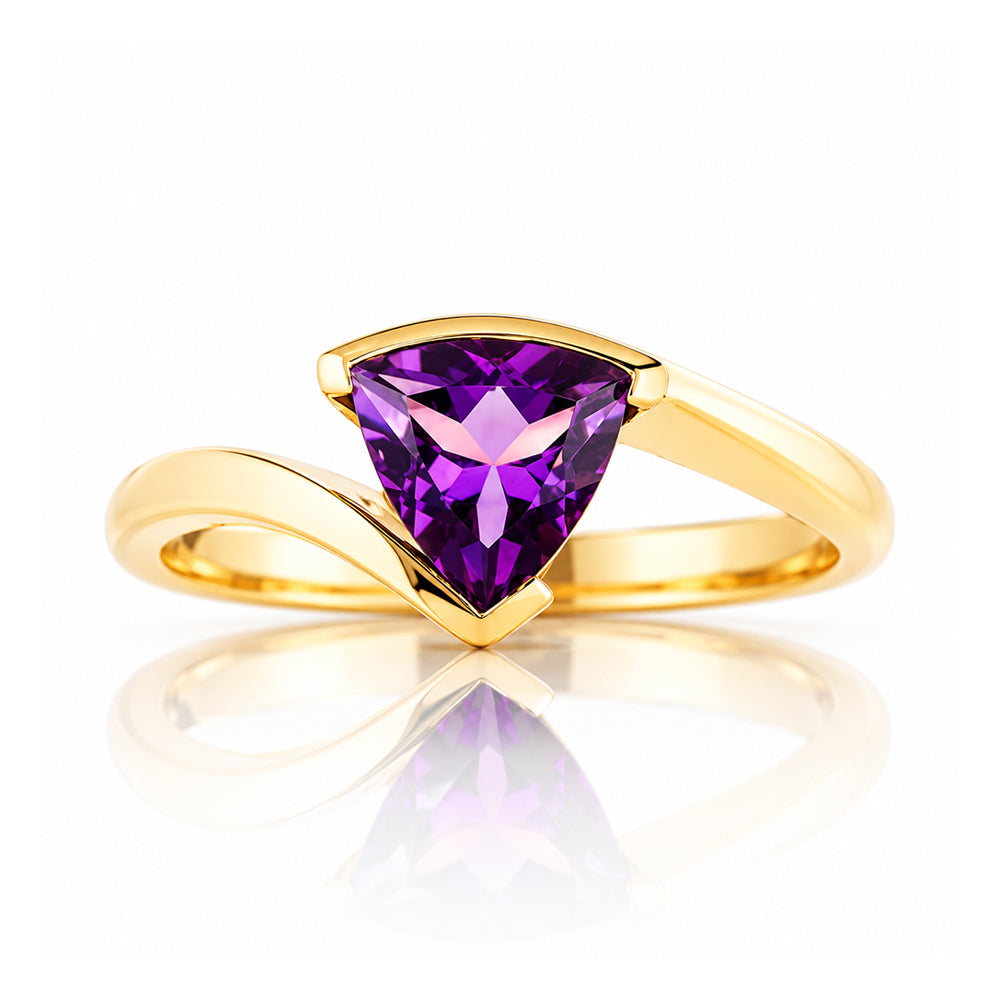 Cali, a Trillion cut Amethyst Ring - Victoria's Jewellery