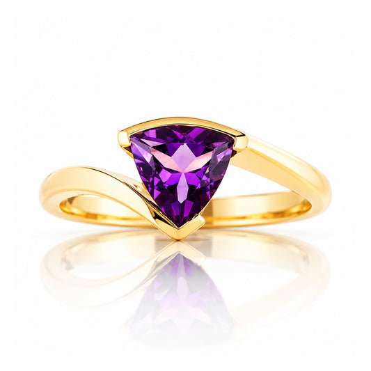 Cali, a Trillion cut Amethyst Ring