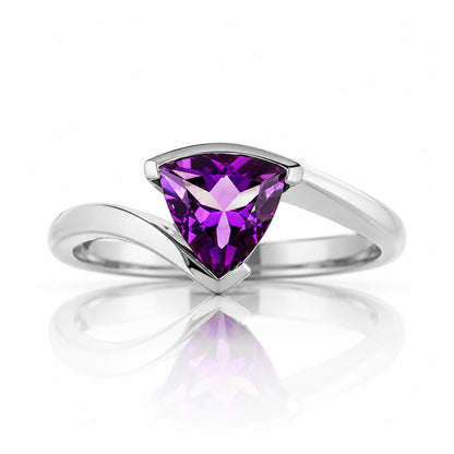 Cali, a Trillion cut Amethyst Ring - Victoria's Jewellery