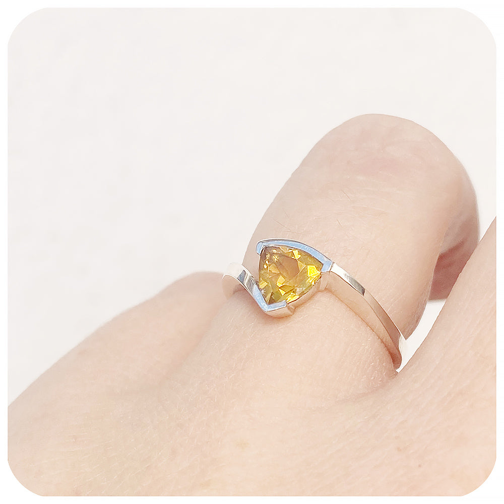 Cali, a Trillion cut Citrine Ring – Victoria's Jewellery