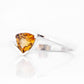 Trillion cut Citrine Solitaire Ring in White Gold - Victoria's Jewellery