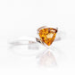 Trillion cut Citrine Solitaire Ring in White Gold - Victoria's Jewellery