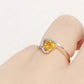 Trillion cut Citrine Solitaire Ring in White Gold - Victoria's Jewellery