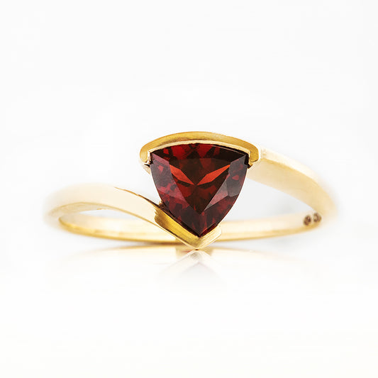 Cali, a Trillion cut Garnet Ring
