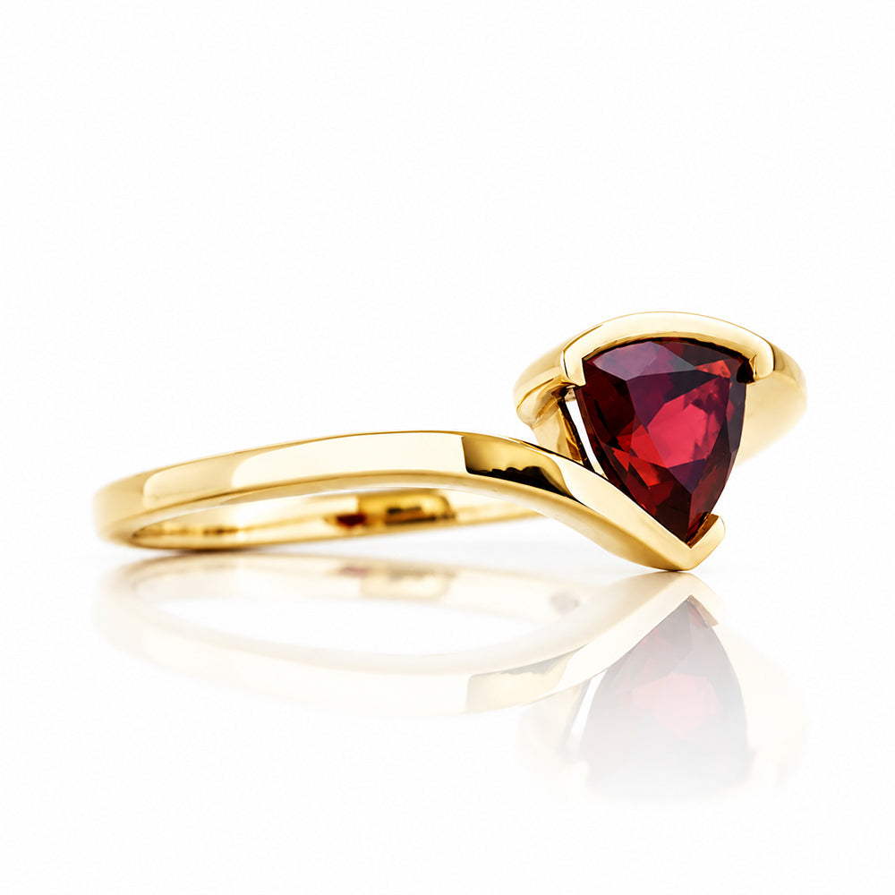 Cali, Trillion cut Garnet Ring - Victoria's Jewellery