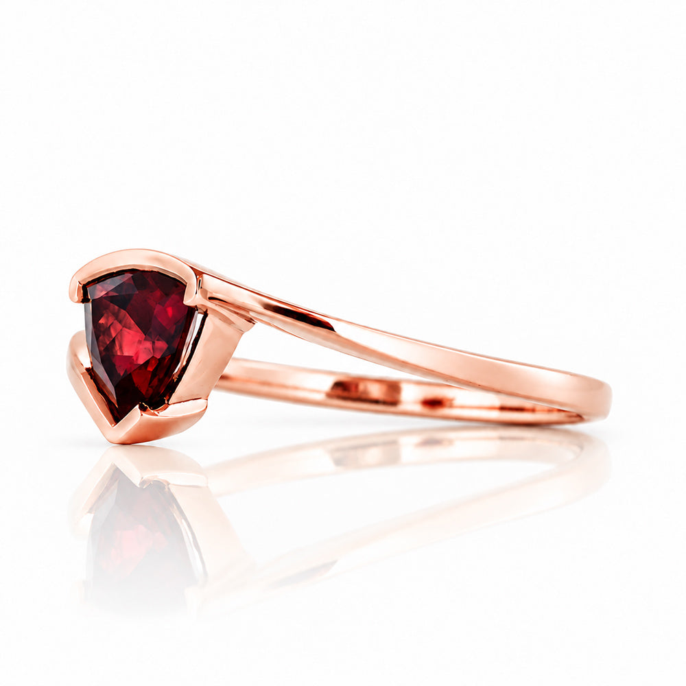 Cali, Trillion cut Garnet Ring - Victoria's Jewellery