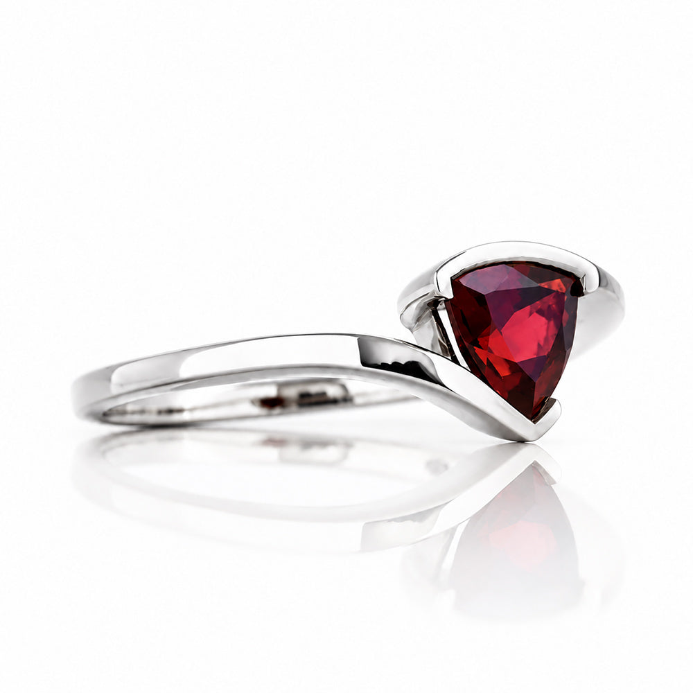 Cali, Trillion cut Garnet Ring - Victoria's Jewellery
