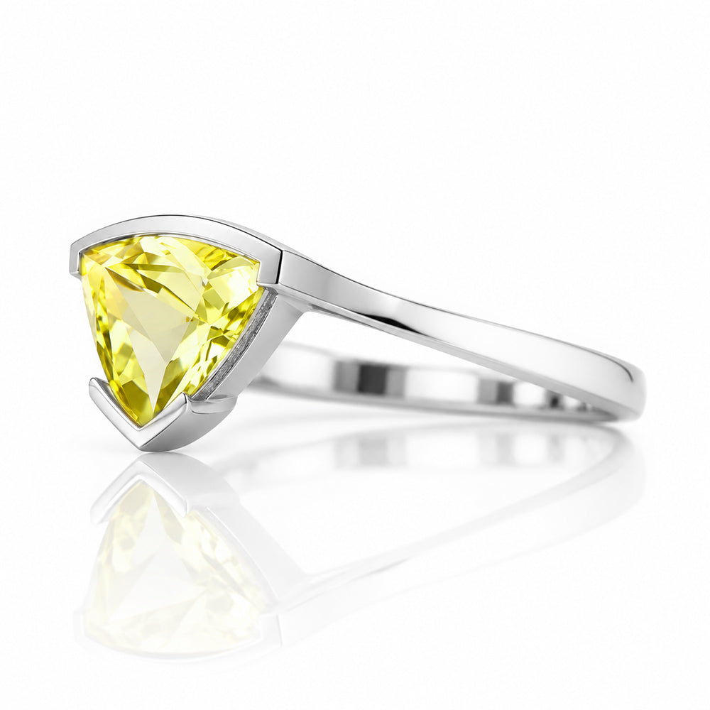 Cali, a Trillion cut Lemon Quartz Ring - Victoria's Jewellery