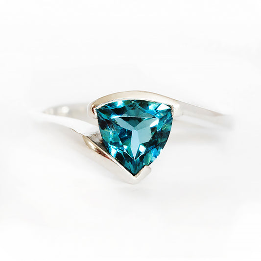 Cali, a Trillion cut London Blue Topaz Ring