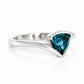 Cali, a Trillion cut London Blue Topaz Ring - Victoria's Jewellery