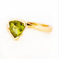Trillion cut Peridot Ring in Yellow Gold - Victoria's Jewellery