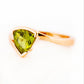Trillion cut Peridot Ring in Rose Gold - Victoria's Jewellery