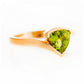 Trillion cut Peridot Ring in Rose Gold - Victoria's Jewellery