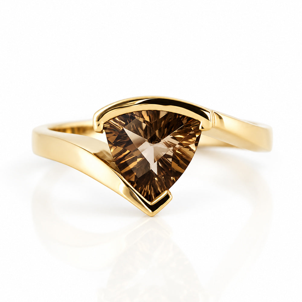 Cali, a Trillion cut Smoky Quartz Ring - Victoria's Jewellery