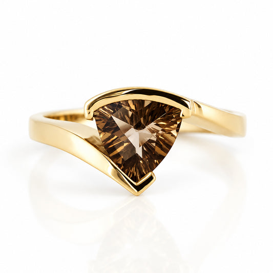 Cali, a Trillion cut Smoky Quartz Ring - Victoria's Jewellery