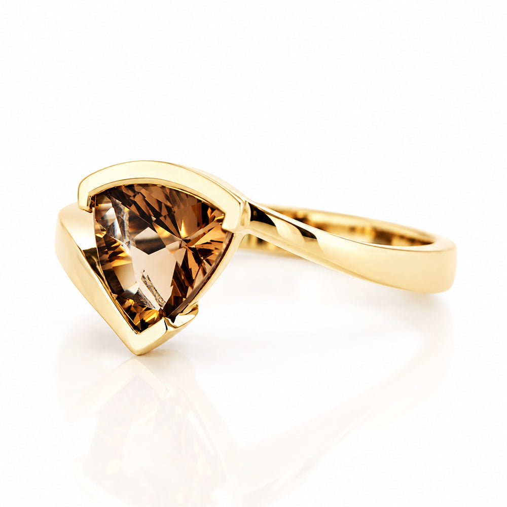Cali, a Trillion cut Smoky Quartz Ring - Victoria's Jewellery