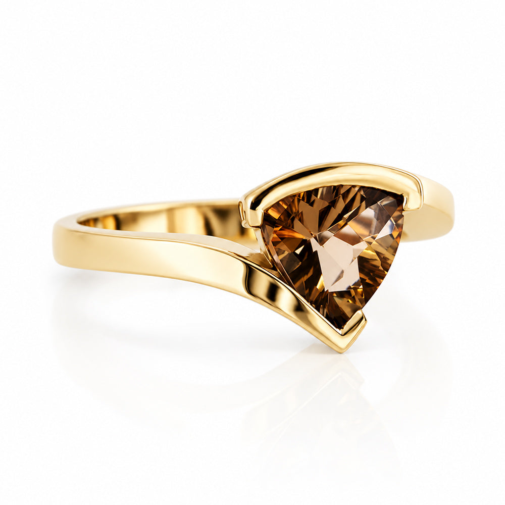 Cali, a Trillion cut Smoky Quartz Ring - Victoria's Jewellery