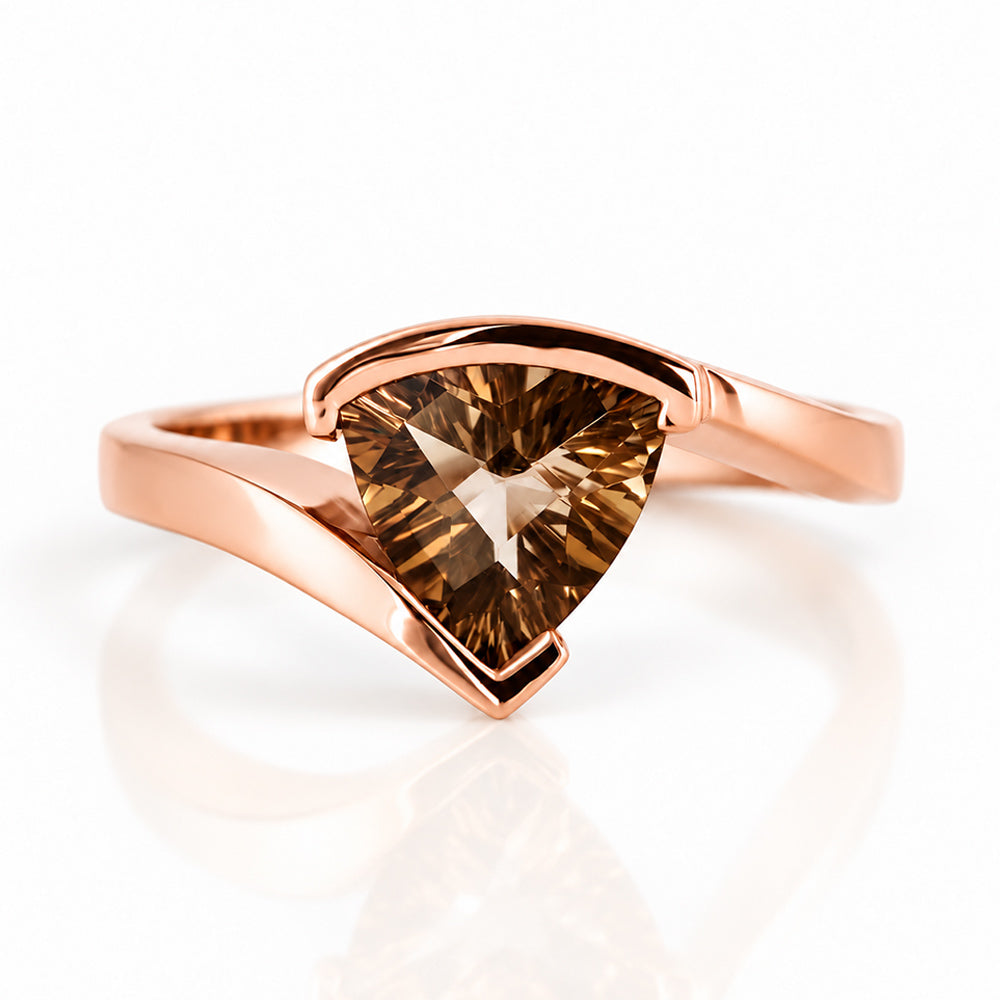 Cali, a Trillion cut Smoky Quartz Ring - Victoria's Jewellery