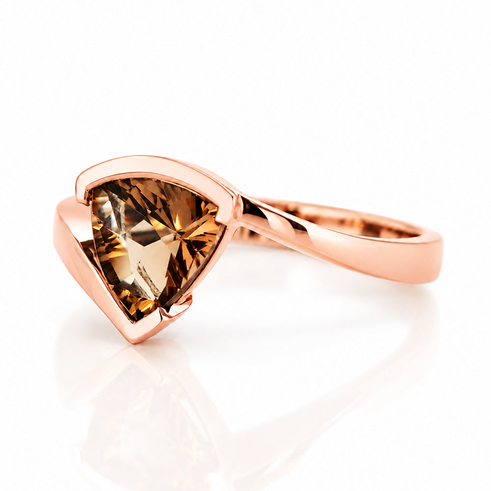 Cali, a Trillion cut Smoky Quartz Ring - Victoria's Jewellery