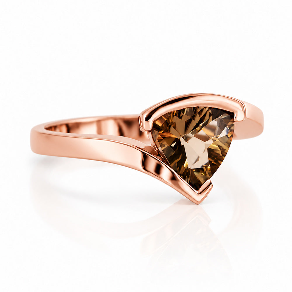 Cali, a Trillion cut Smoky Quartz Ring - Victoria's Jewellery