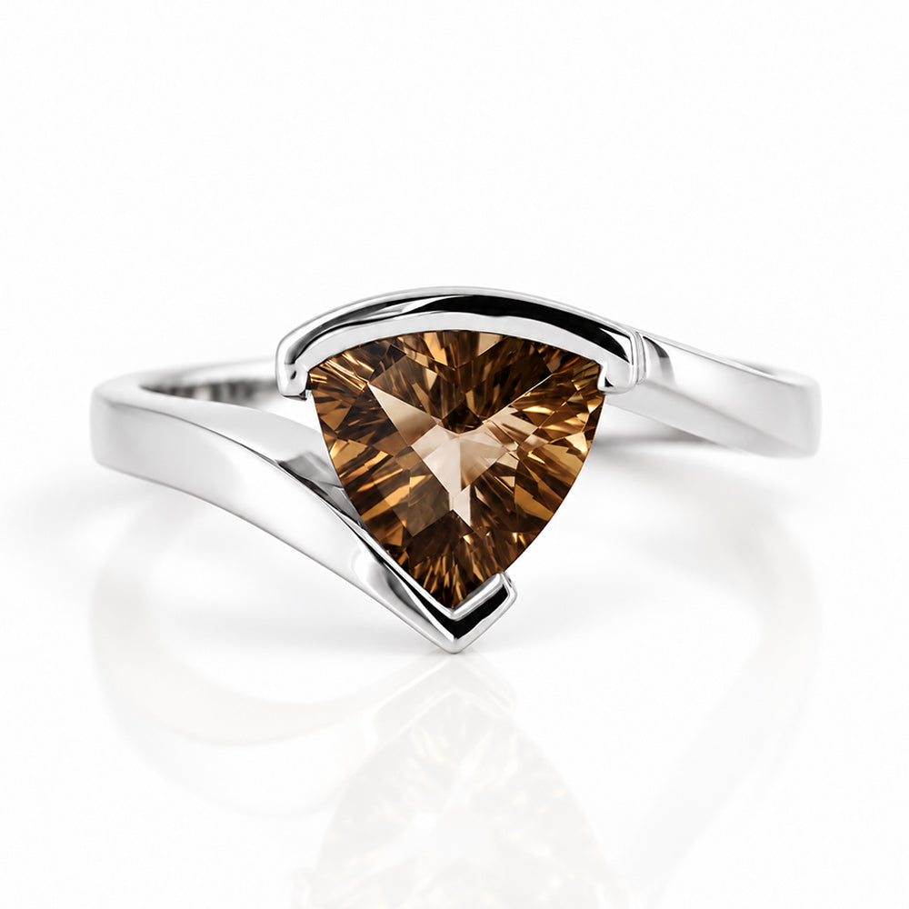 Cali, a Trillion cut Smoky Quartz Ring - Victoria's Jewellery