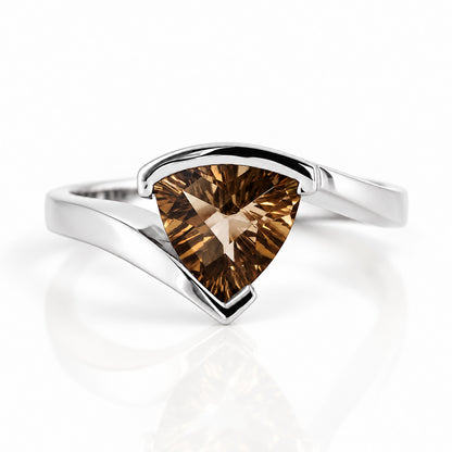 Cali, a Trillion cut Smoky Quartz Ring - Victoria's Jewellery