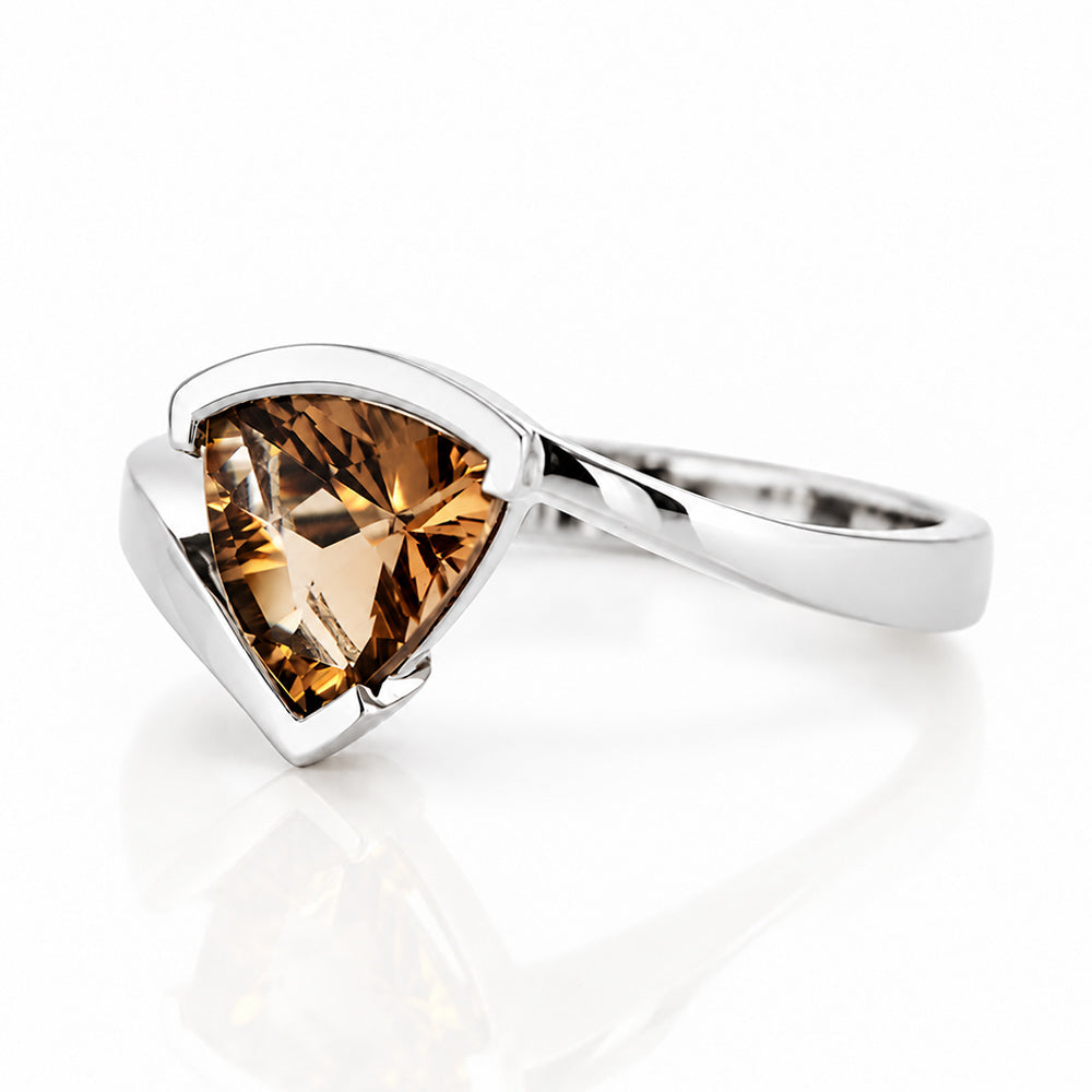 Cali, a Trillion cut Smoky Quartz Ring - Victoria's Jewellery