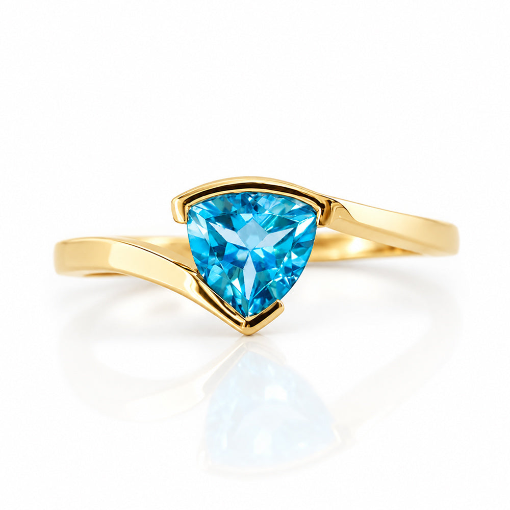 Cali, a Trillion cut Swiss Blue Topaz Ring - Victoria's Jewellery