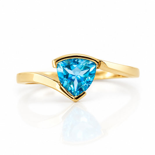 Cali, a Trillion cut Swiss Blue Topaz Ring - Victoria's Jewellery