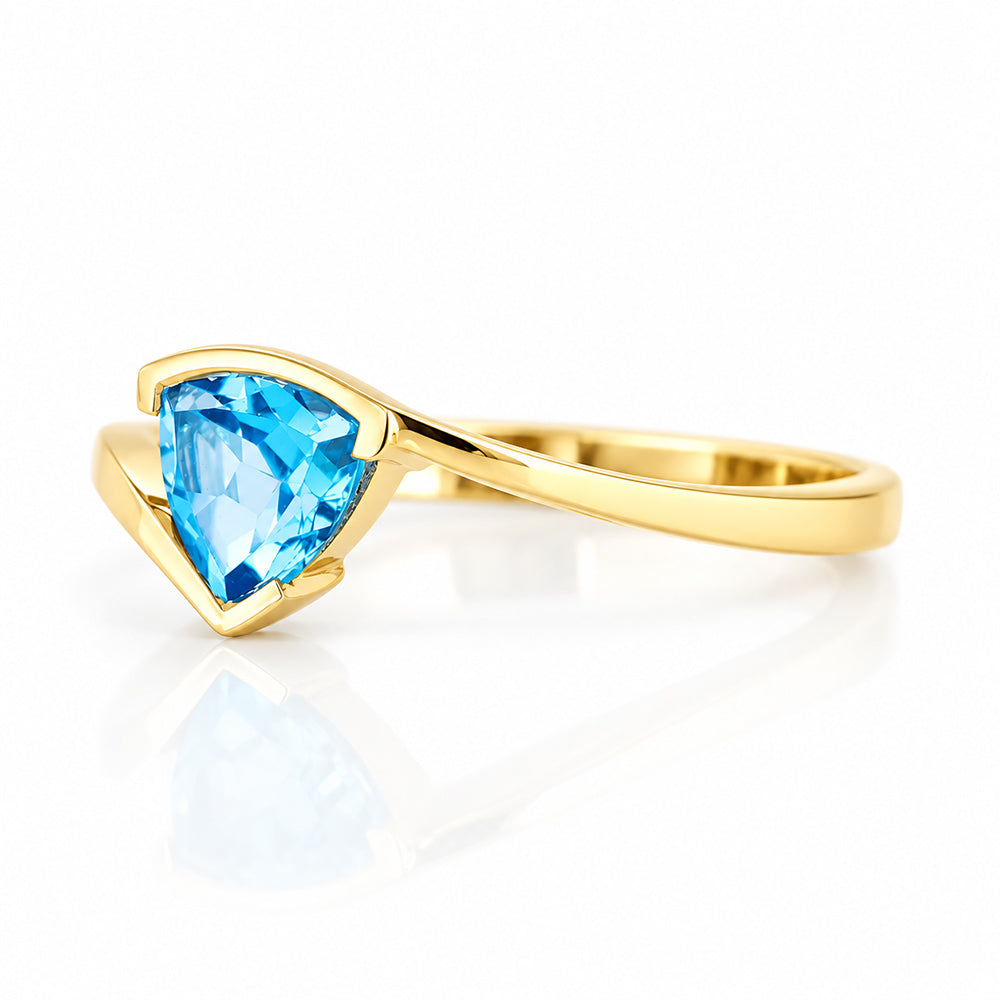 Cali, a Trillion cut Swiss Blue Topaz Ring - Victoria's Jewellery