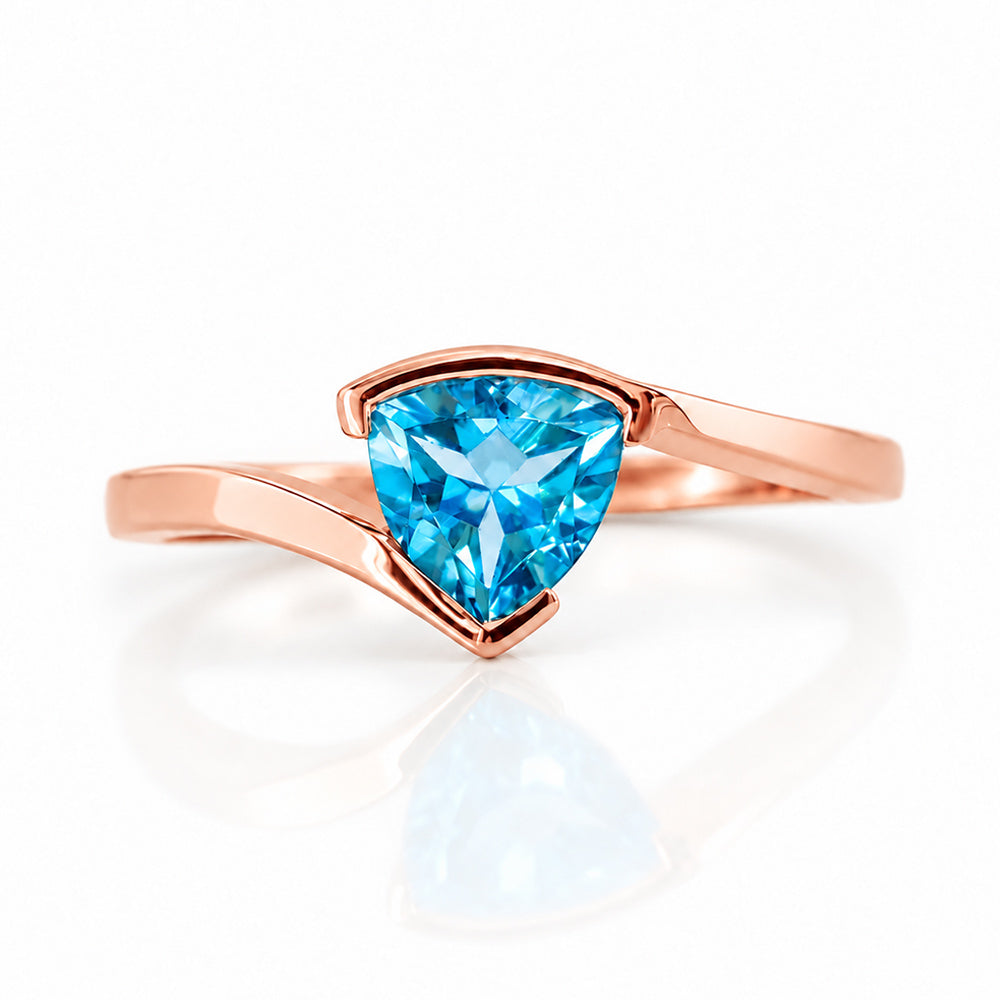 Cali, a Trillion cut Swiss Blue Topaz Ring - Victoria's Jewellery