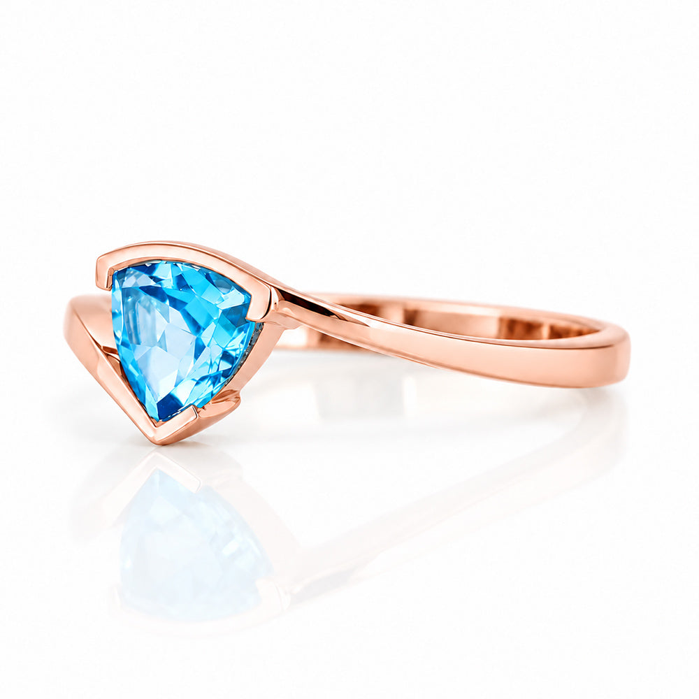 Cali, a Trillion cut Swiss Blue Topaz Ring - Victoria's Jewellery