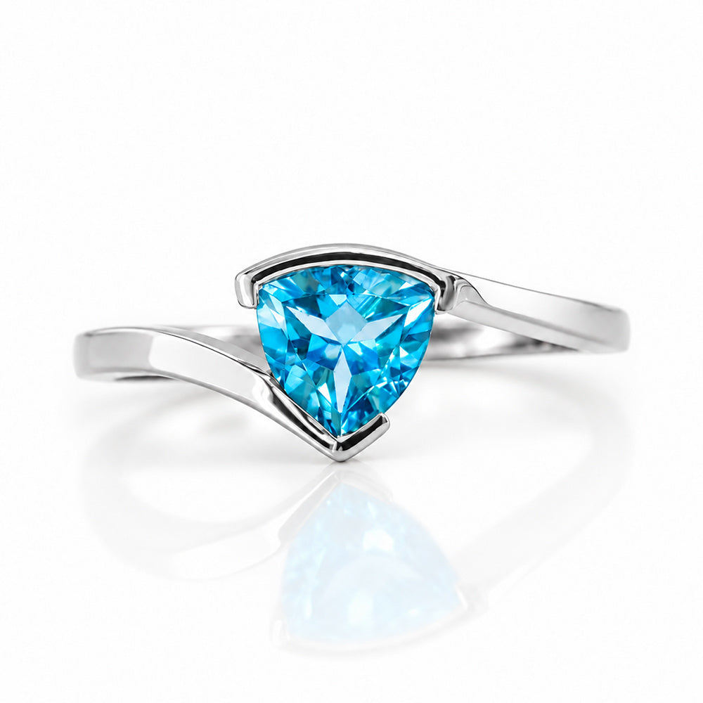 Cali, a Trillion cut Swiss Blue Topaz Ring - Victoria's Jewellery