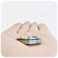 Austen, a Double Blue Groove and Brushed Surface Tungsten Ring - 8mm