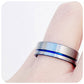 Asher, The Blue Brushed Surface Men's Tungsten Ring - 8mm