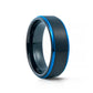 Black and Blue Tungsten Mens Wedding Ring - Victoria's Jewellery