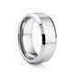 Polished Silver Tungsten Mens Wedding Ring - Victoria's Jewellery