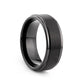 Black brushed tungsten mens wedding ring - Victoria's Jewellery