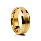 Gold Tungsten Mens Wedding Ring with Bevelled edges and a brushed finish - Victoria's Jewellery