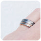 Archer, a Hammered Tungsten and Rose Gold Mens Wedding Ring - 8mm