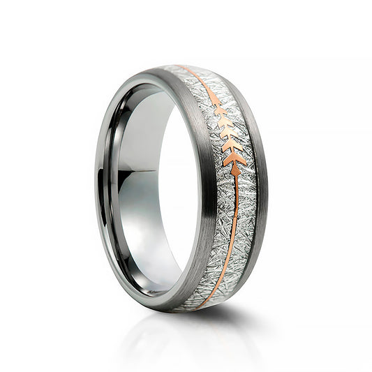 Tungsten Meteorite Mens Wedding Ring - Victoria's Jewellery