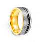 Erik, a Meteorite and Brushed Tungsten Mens Wedding Ring - 8mm