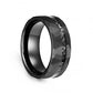 Black Tungsten and Meteorite Mens Wedding Ring - Victoria's Jewellery