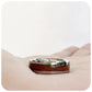 Brookes, The Red Wood Inlay Polished Tungsten Men's Ring - 8mm