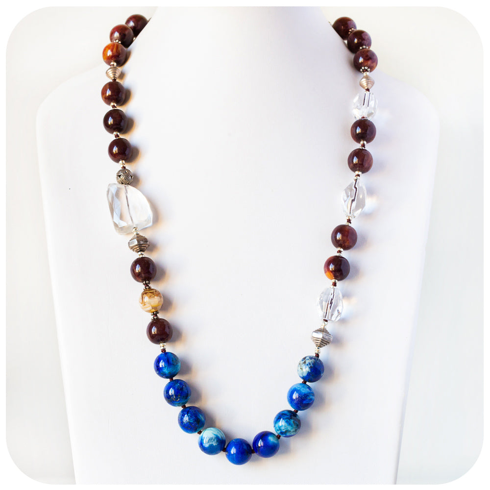 Gemstone bead hot sale necklaces genuine