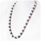 White and Peacock Blue Fresh Water Pearl Necklace with Silver Clasp - Victoria's Jewellery