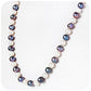 White and Peacock Blue Fresh Water Pearl Necklace with Silver Clasp - Victoria's Jewellery