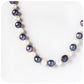 White and Peacock Blue Fresh Water Pearl Necklace with Silver Clasp - Victoria's Jewellery