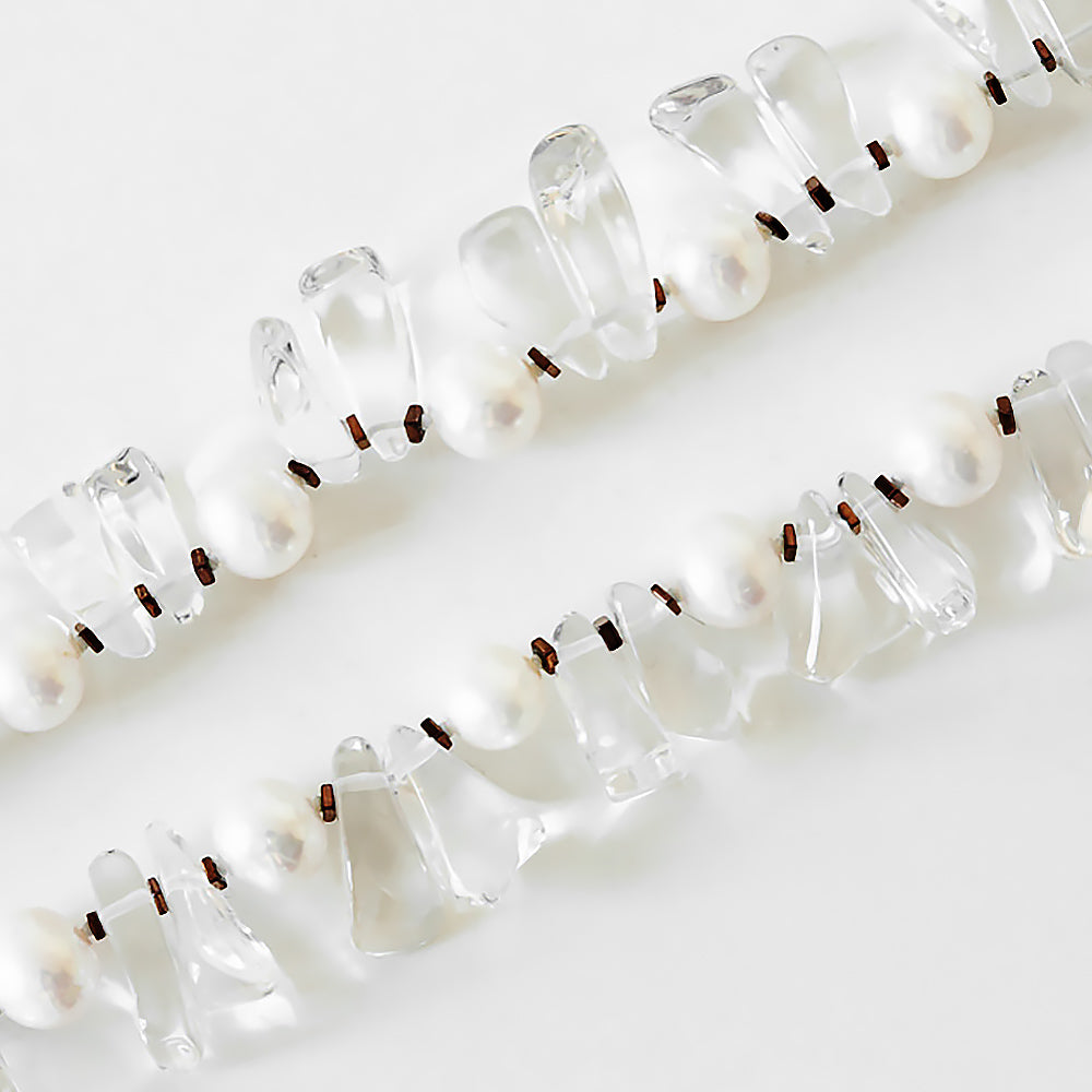 White Fresh Water Pearl and Quartz Necklace - Victoria's Jewellery